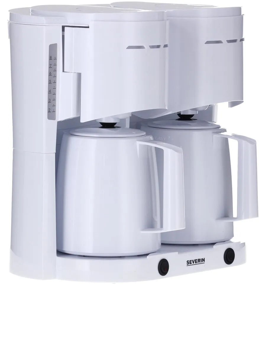 Severin KA 9314 Duo Koffiezetapparaat 2x8 Koppen - Wit