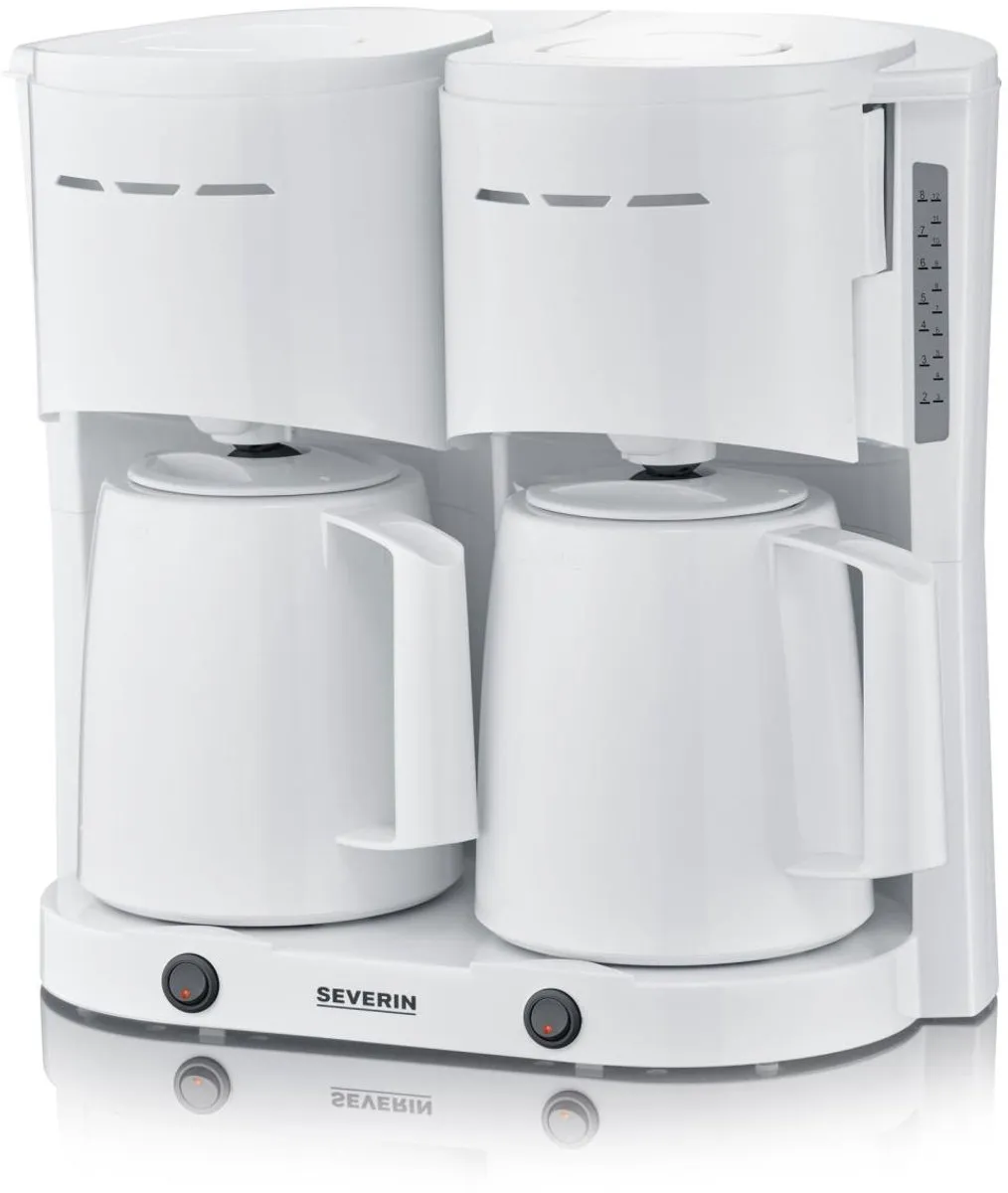 Severin KA 9314 Duo Koffiezetapparaat 2x8 Koppen - Wit