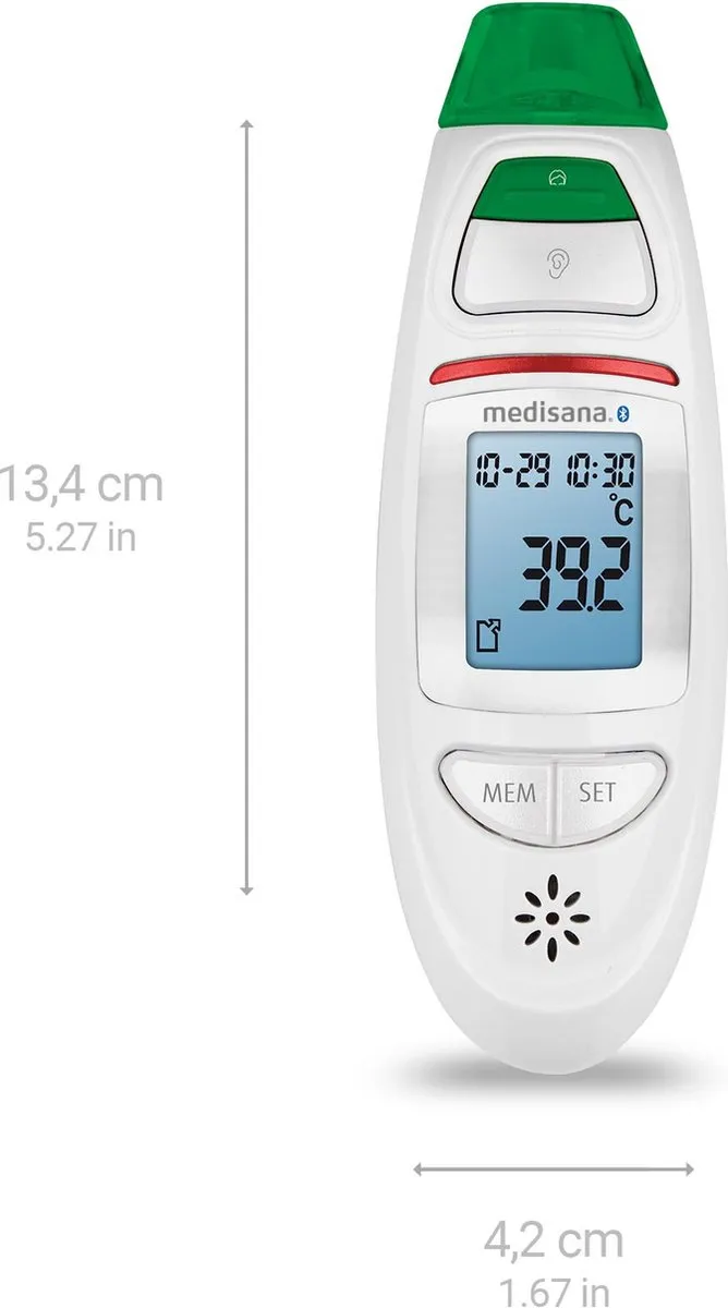 Medisana TM 750 Connect Infrarood Koortsthermometer - Wit/ Groen