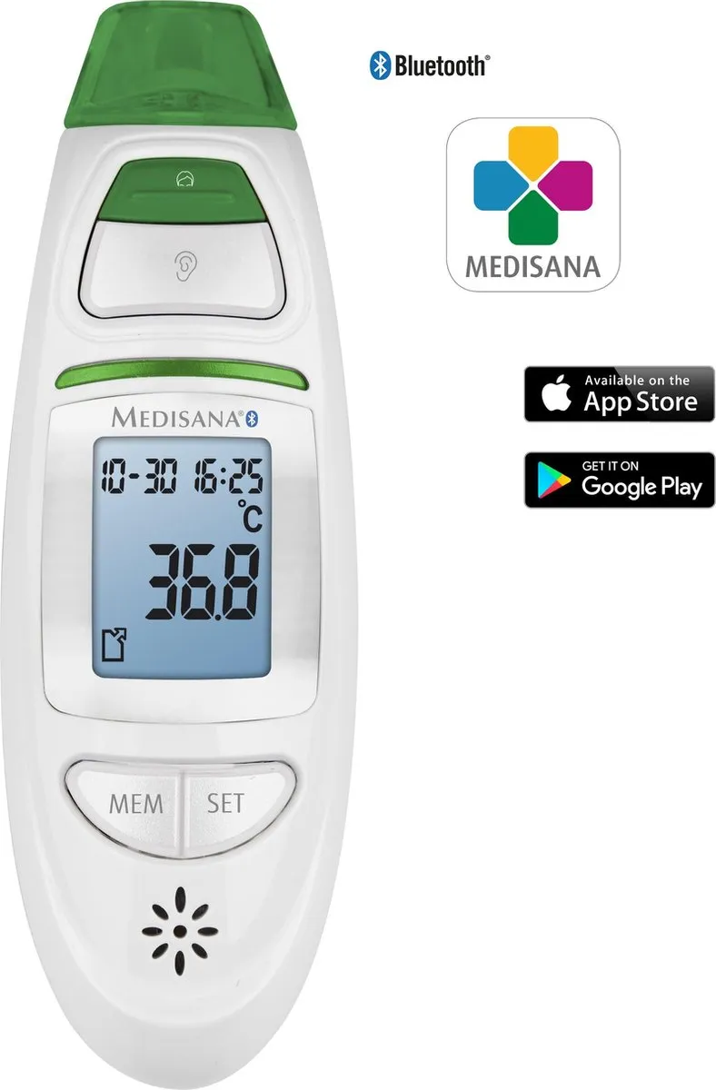 Medisana TM 750 Connect Infrarood Koortsthermometer - Wit/ Groen