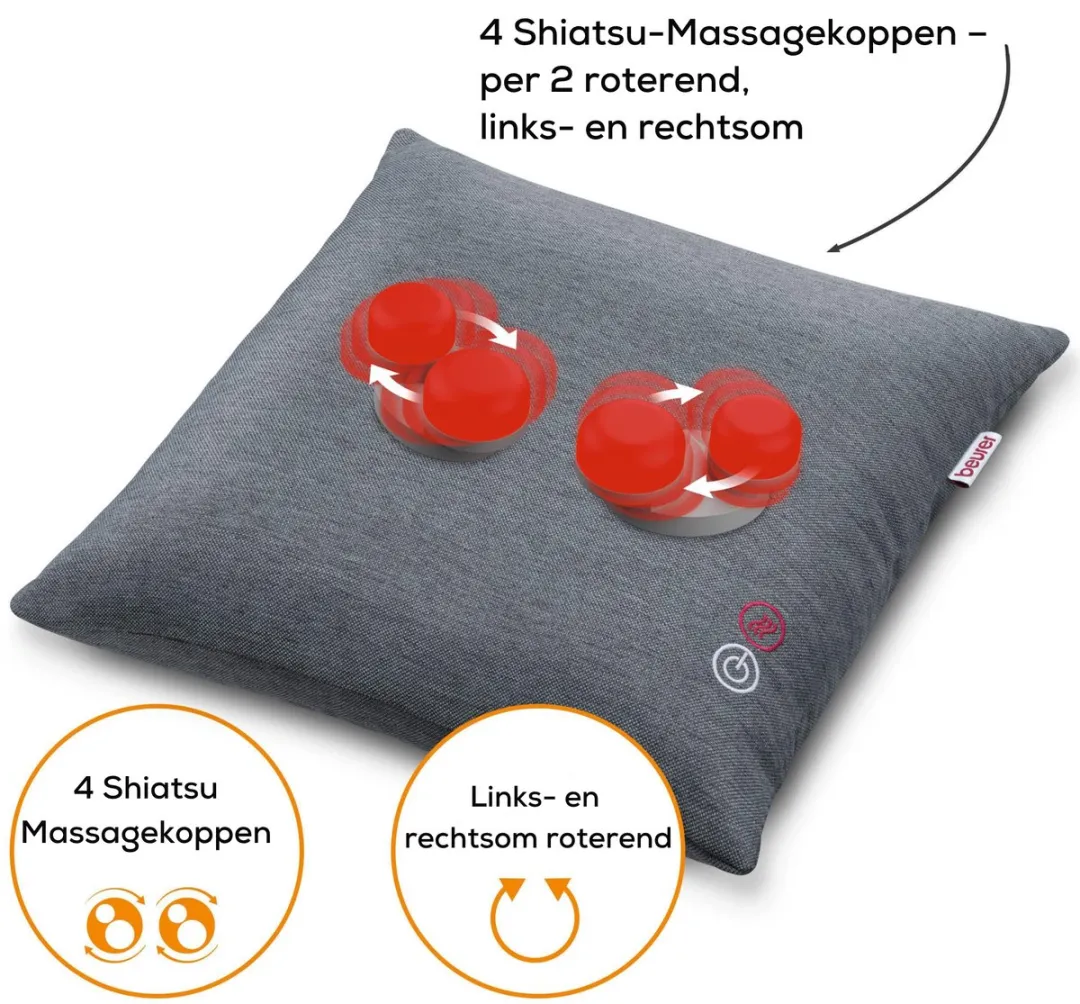 Beurer MG 135 Shiatsu Massagekussen - 4 Koppen 40x40cm