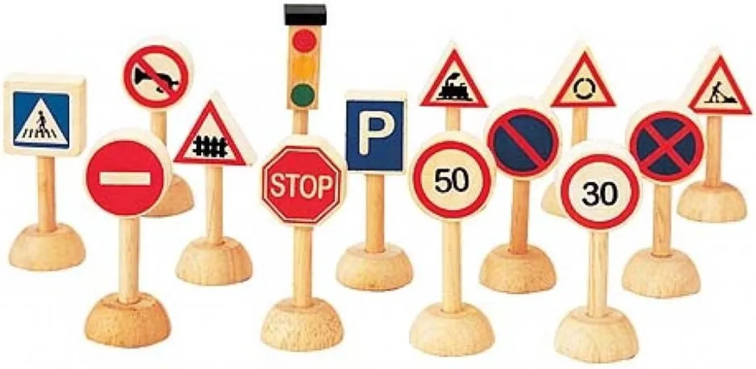 Plantoys Houten Verkeersborden & Lichten Set 6203