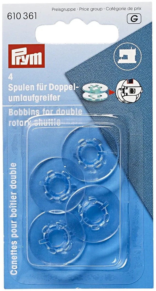 Prym Spoelen voor dubbele omloopgrijper Ø21,9mm - 4 Stuks - Blauw - afbeelding 2 van 3