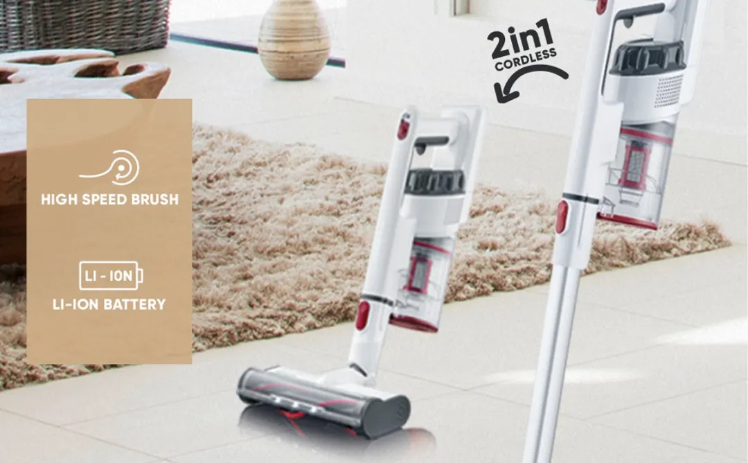Severin HV 7152 Steelstofzuiger 2-in-1 - 22.2V - Rood/Wit
