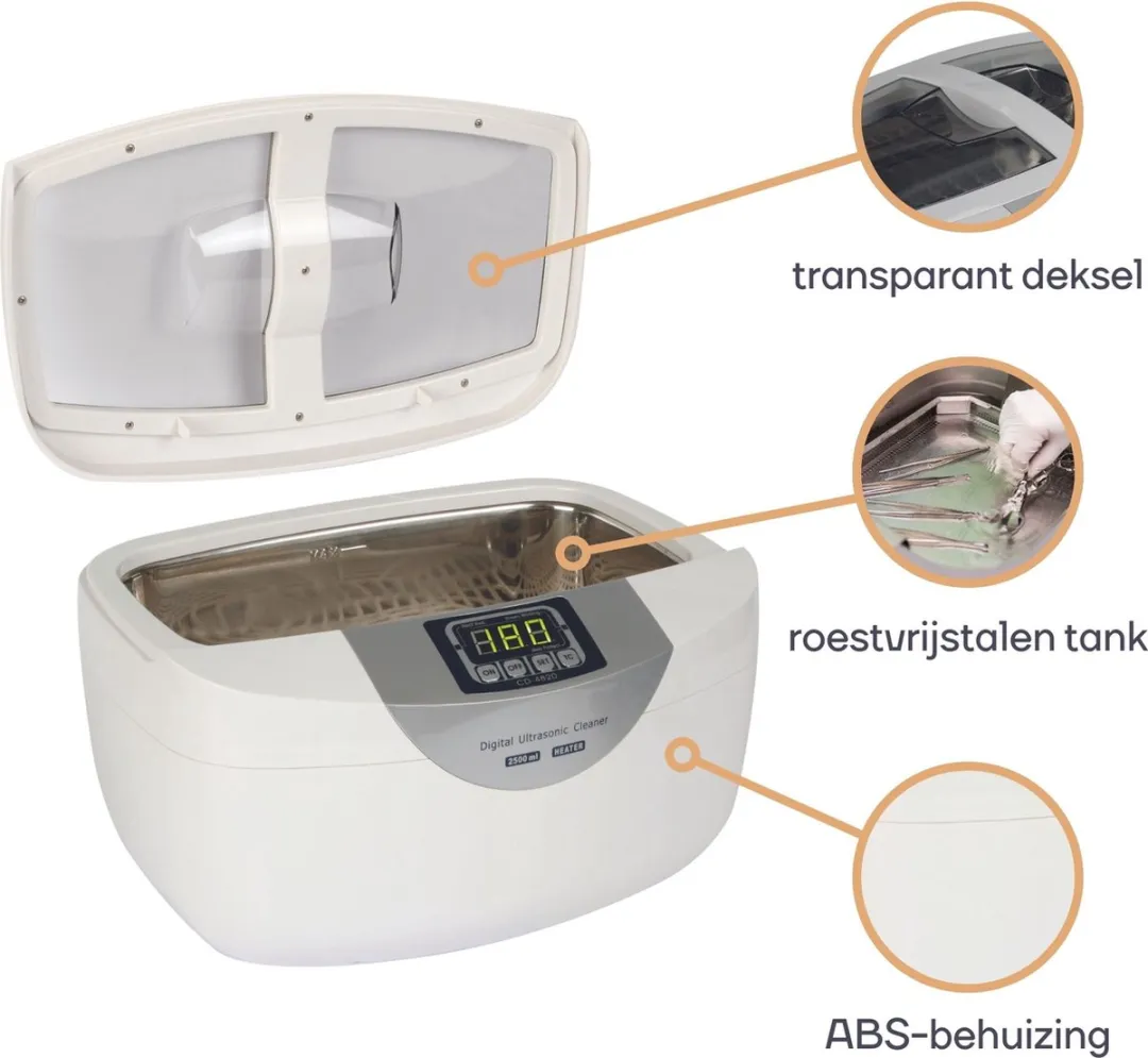 Perel Ultrasone Reiniger VTUSC3 2,6L - 170W - Wit