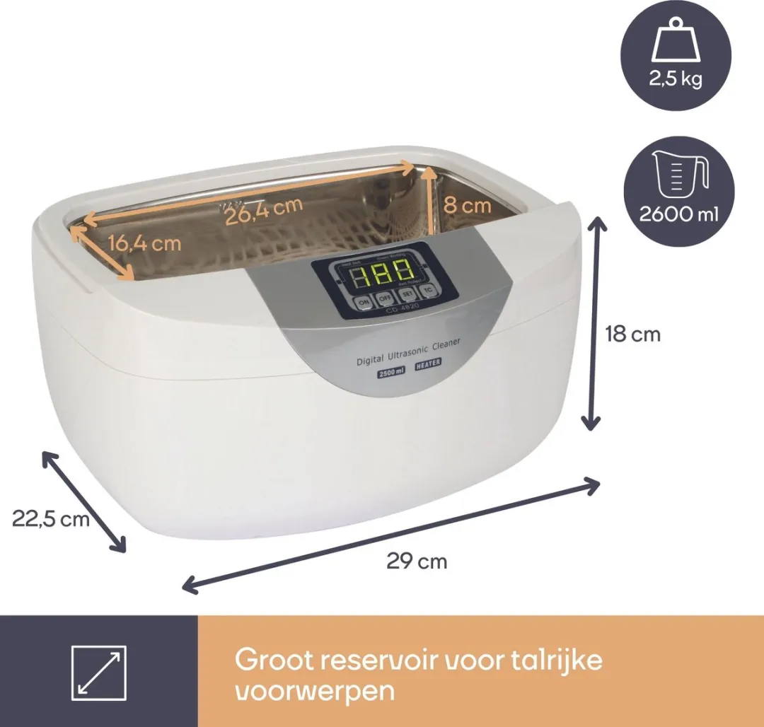Perel Ultrasone Reiniger VTUSC3 2,6L - 170W - Wit