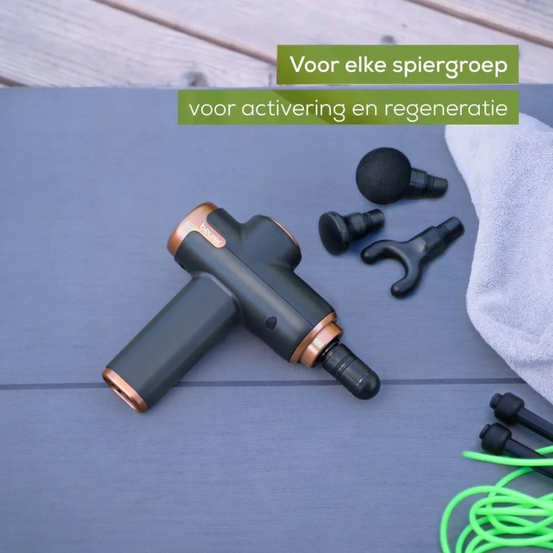 Beurer MG 99 Massagepistool - 5 Intensiteiten - 4 Koppen - Zwart/Brons
