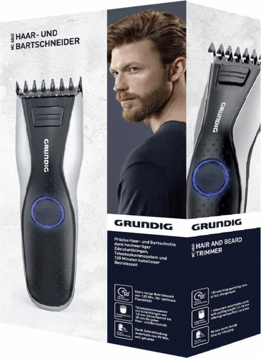 Grundig MC 6840 Baard- en Haartrimmer - Zwart