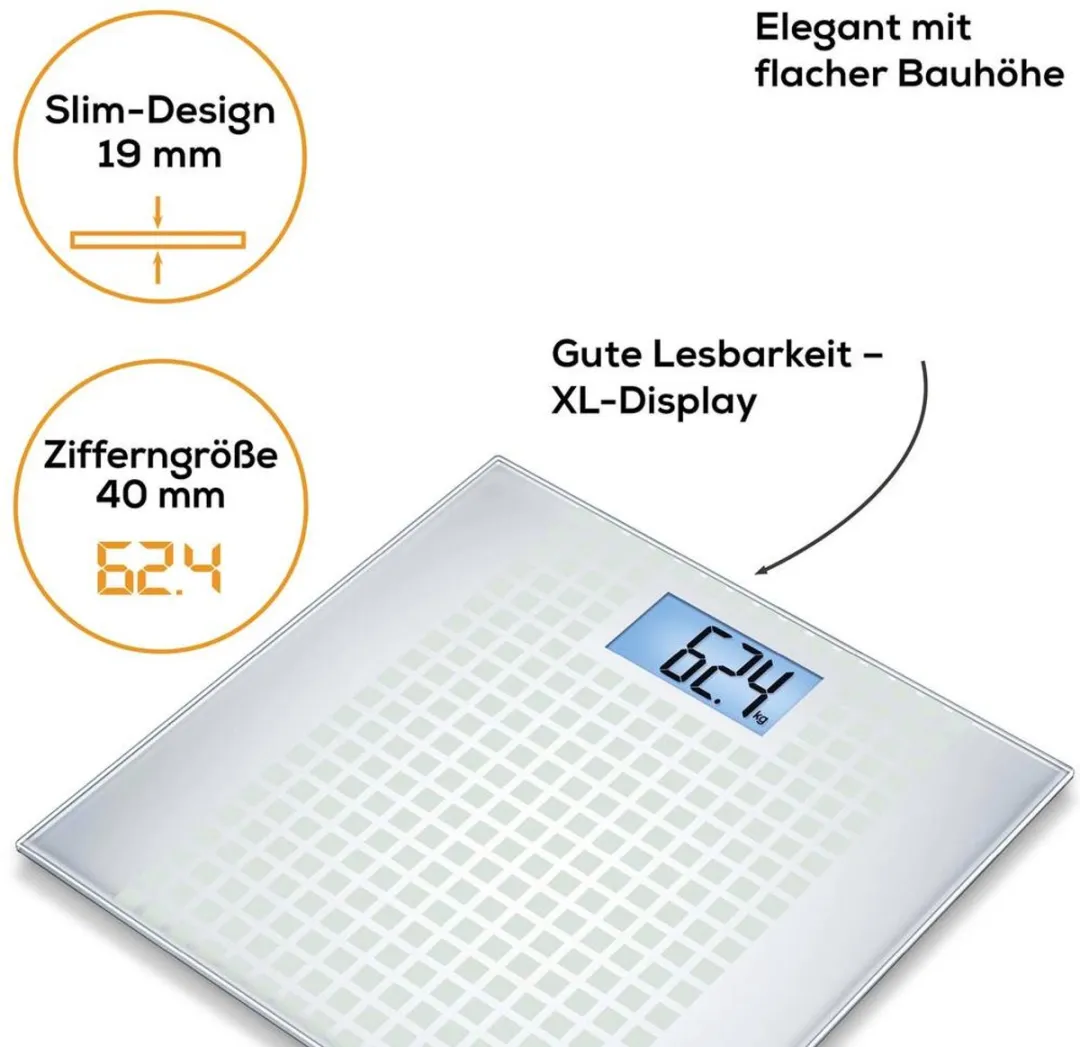 Beurer GS206 Personenweegschaal - 150kg - Grijs