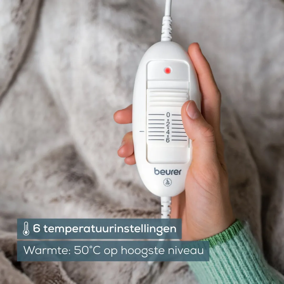 Beurer Elektrische Deken - Warmtedeken - 1 persoons 180x130cm - Test: Zeer goed - Automatische uitschakeling - Nordic - 5 Jaar Garantie excl bij Bol.com