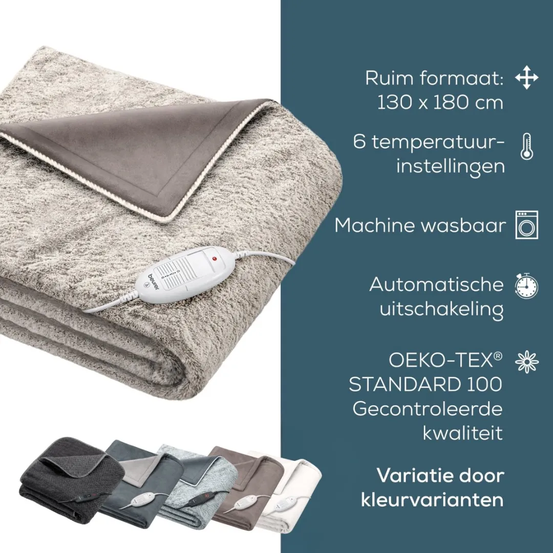 Beurer HD 75 Nordic Warmtedeken 110W - 180x130cm - 6 standen - afbeelding 6 van 6