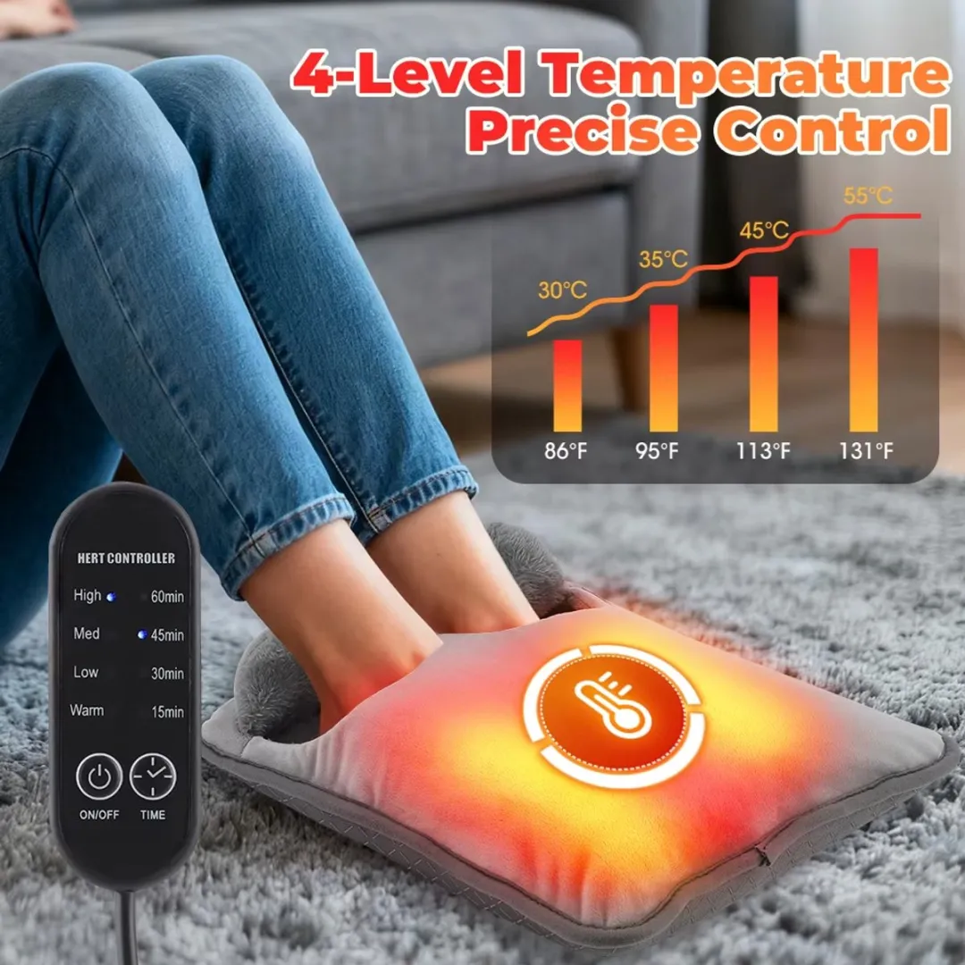 RedParrot Elektrische Voetenwarmer 4 Standen - Grijs
