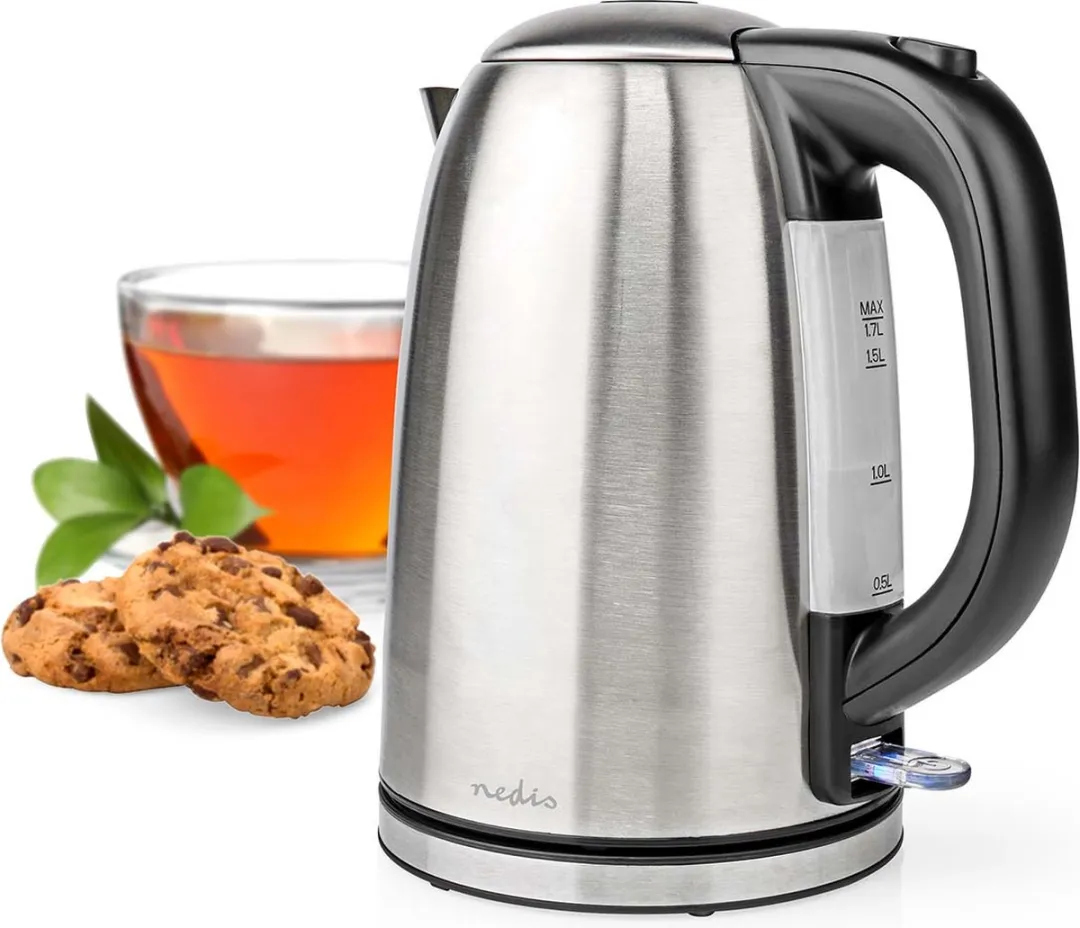 Nedis KAWK350EAL Waterkoker 1.7L - Zilver/Zwart