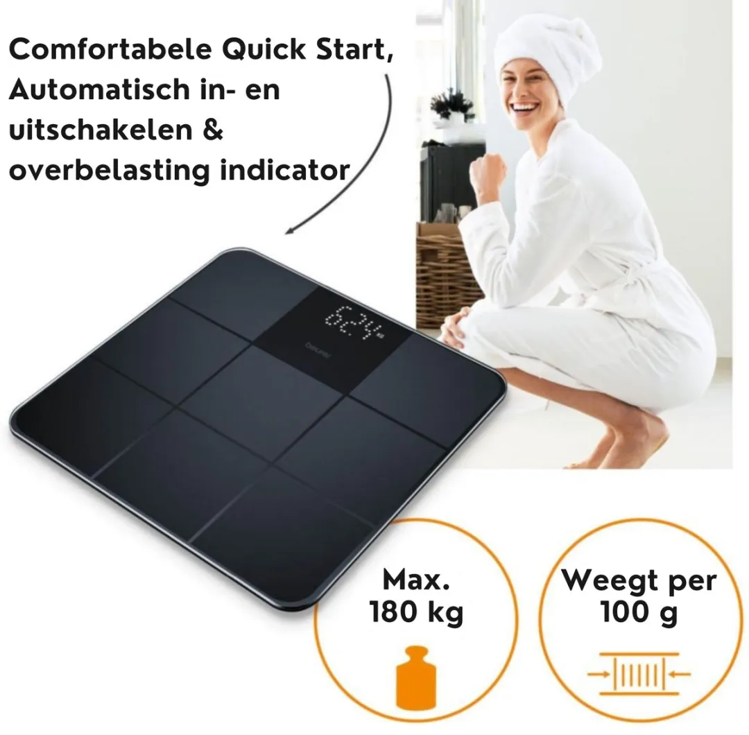 Beurer GS 235 Personenweegschaal - 180 kg - Zwart
