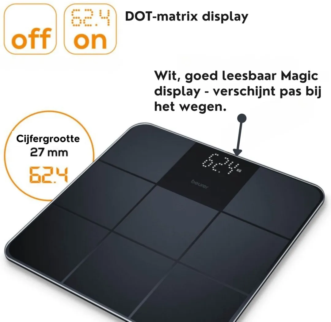 Beurer GS 235 Personenweegschaal - 180 kg - Zwart - afbeelding 6 van 6