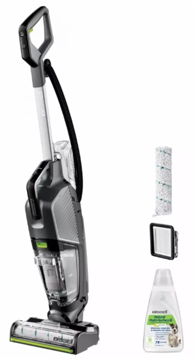 BISSELL CrossWave HydroSteam Pet 3527N Stofzuiger - 1100W - Zwart/Grijs/ Groen