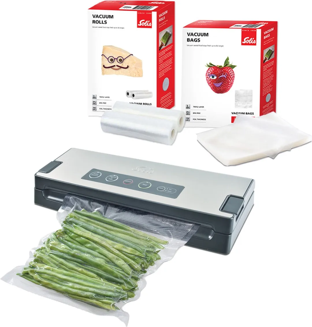 Solis Vac Premium 574 Vacumeermachine + 2 vacuümrollen + 50 vacuümzakken - Grijs