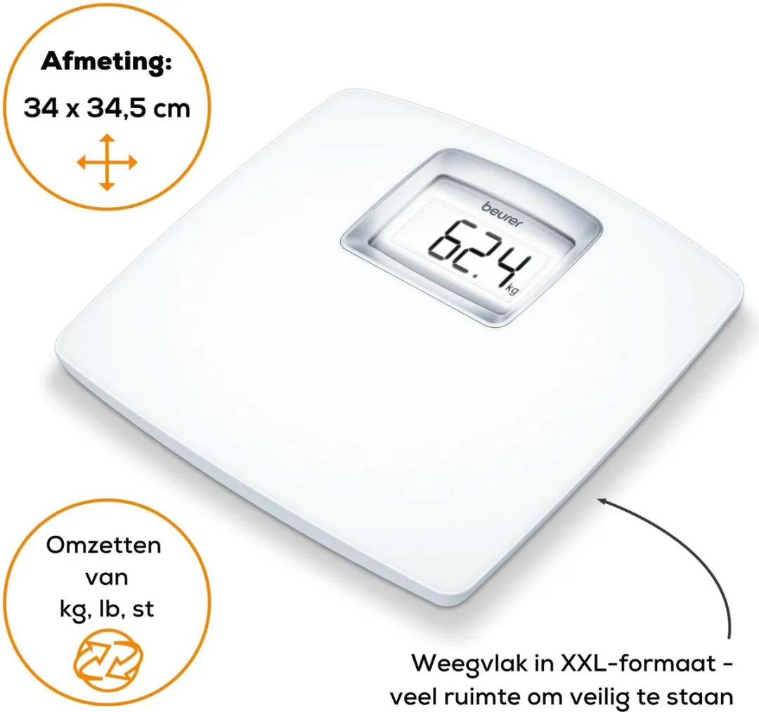 Beurer PS 25 Personenweegschaal - Digitaal - 180 kg - Wit