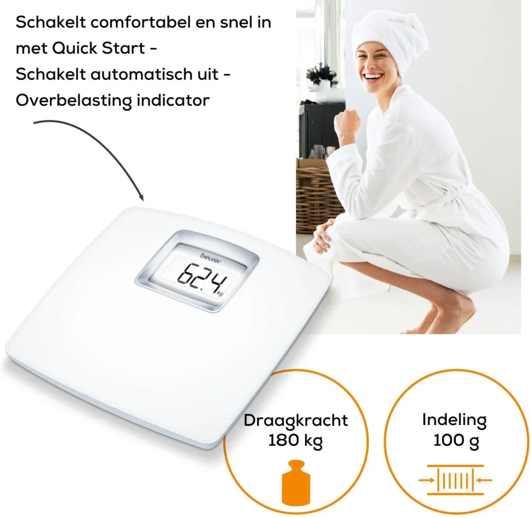 Beurer PS 25 Personenweegschaal - Digitaal - 180 kg - Wit
