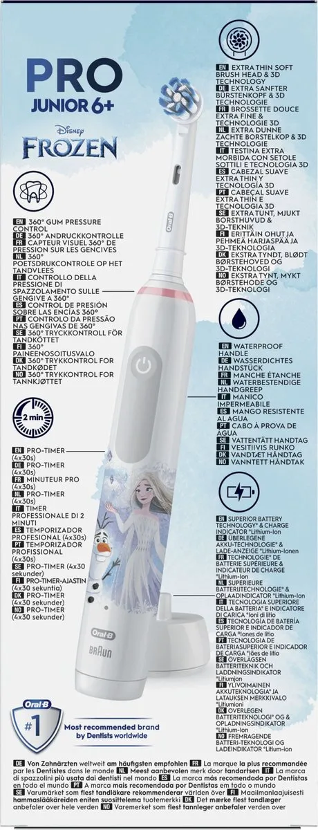 Oral-B Pro Junior Frozen Elektrische Tandenborstel - 3 Snelheden