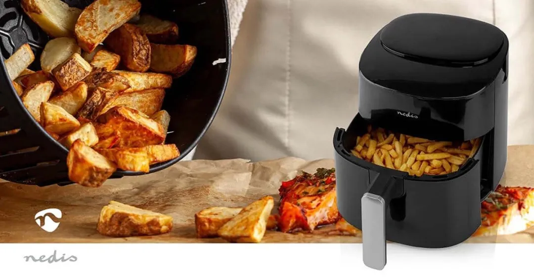 Nedis Airfryer XL 4,2L - 8 Programma's - 1300W - Zwart