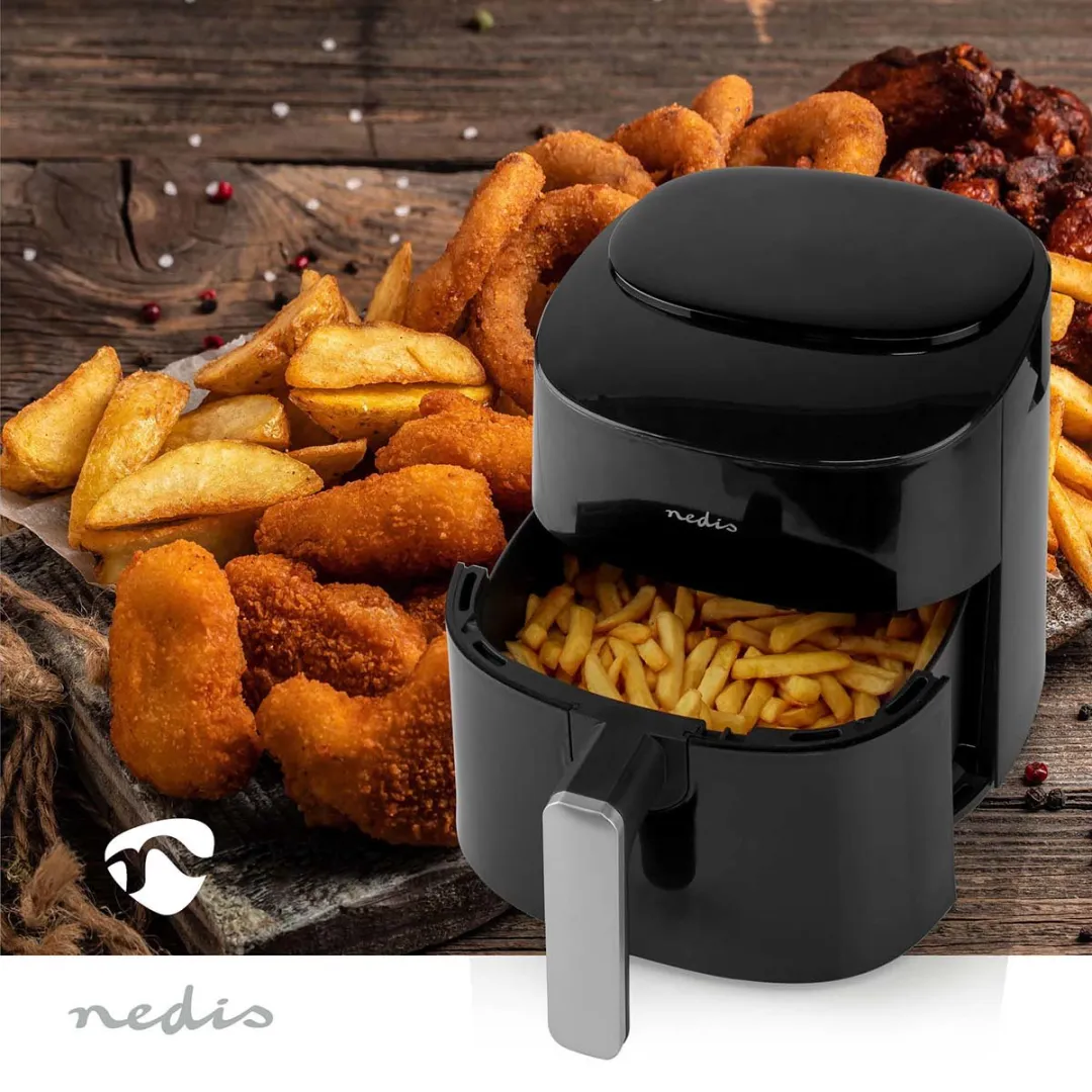 Nedis Airfryer XL 4,2L - 8 Programma's - 1300W - Zwart
