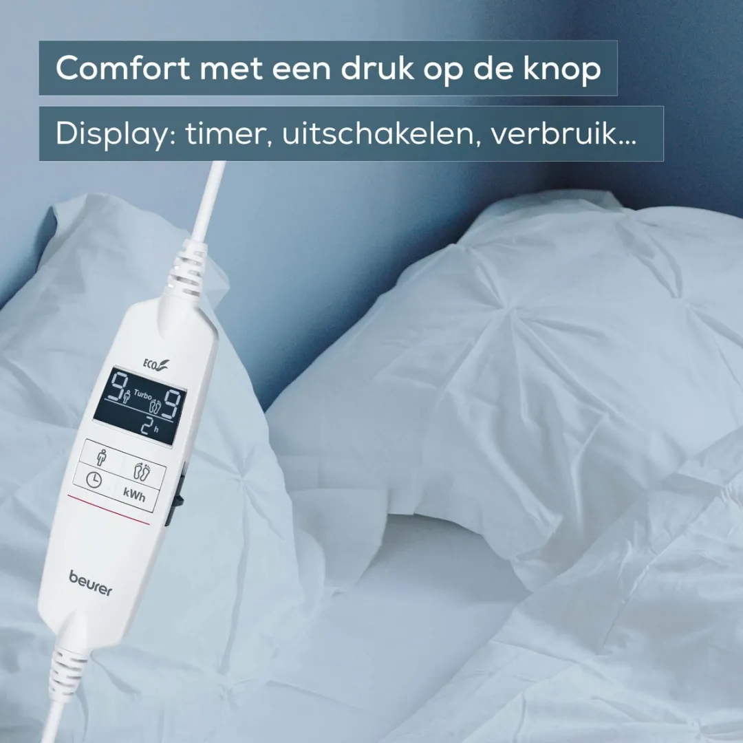 Beurer UB 101 Cosy Elektrische Onderdeken 198x92cm - 9 Warmtestanden - Wit