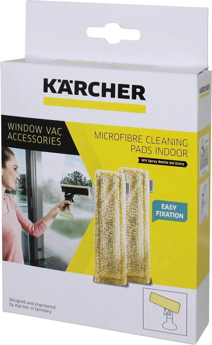 Kärcher Microvezeldoek Window Vac 2.633-130.0 - 2 Stuks - Lichtgeel/Wit