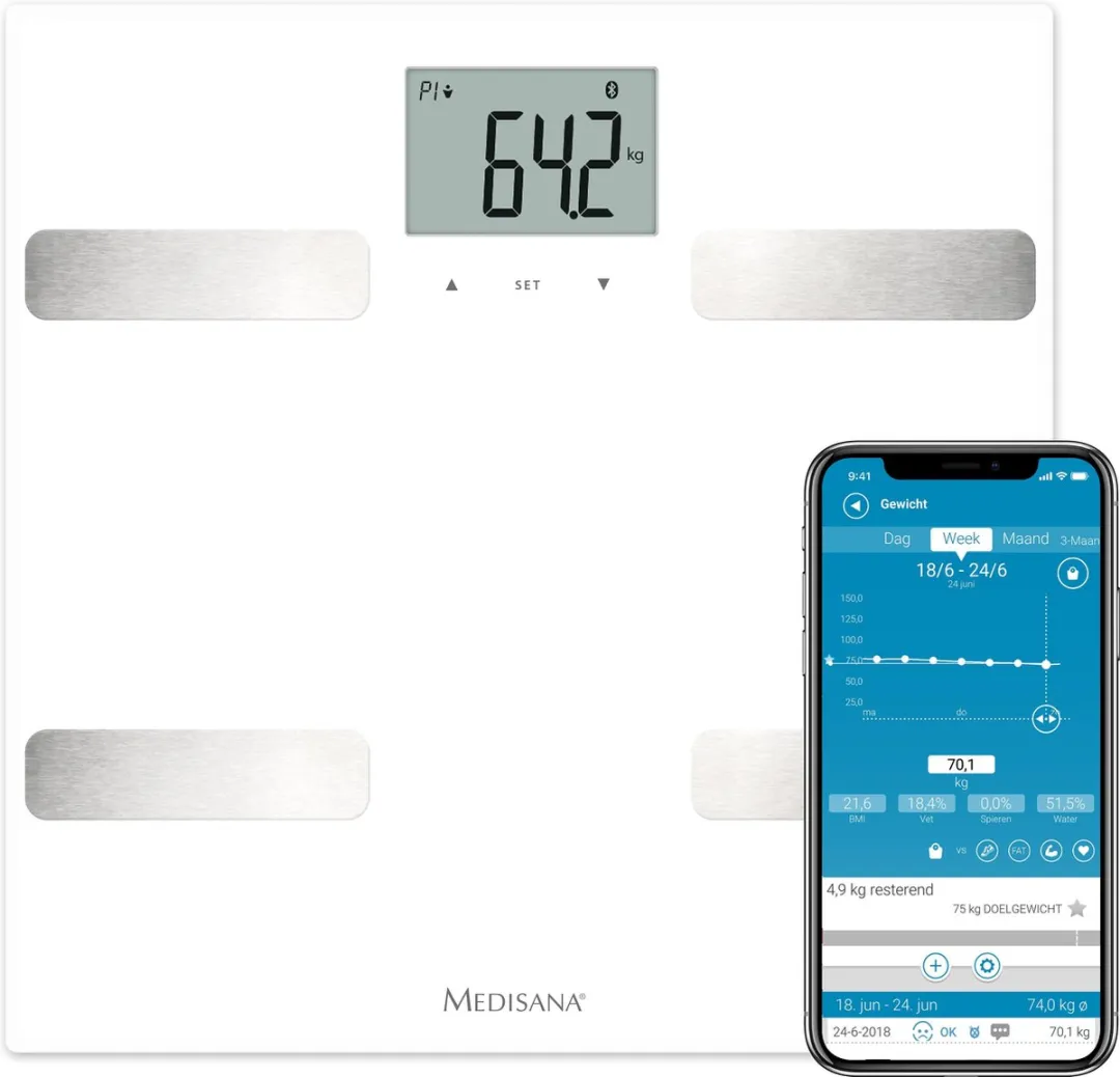 Medisana BS A43 Connect Personenweegschaal - 180 kg - Wit