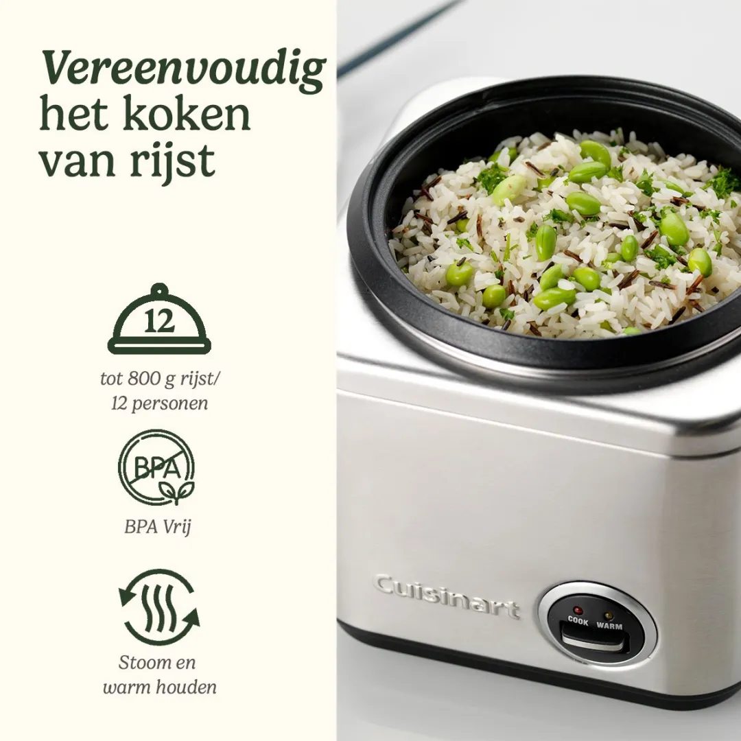 Cuisinart CRC400E Rijstkoker & Stoomapparaat 1L - 6 Personen - Zwart