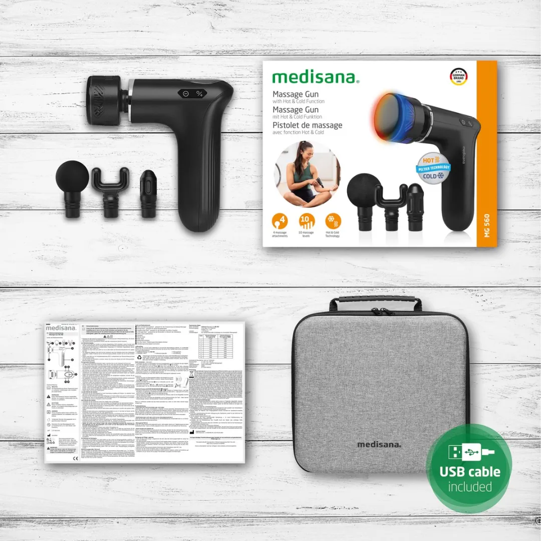 Medisana MG 560 Massagepistool - 3 Warmtestanden - Zwart