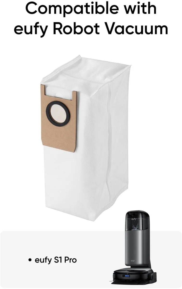 Eufy S1 Pro Stofzuigerzakken T29B9021 - 3 Stuks