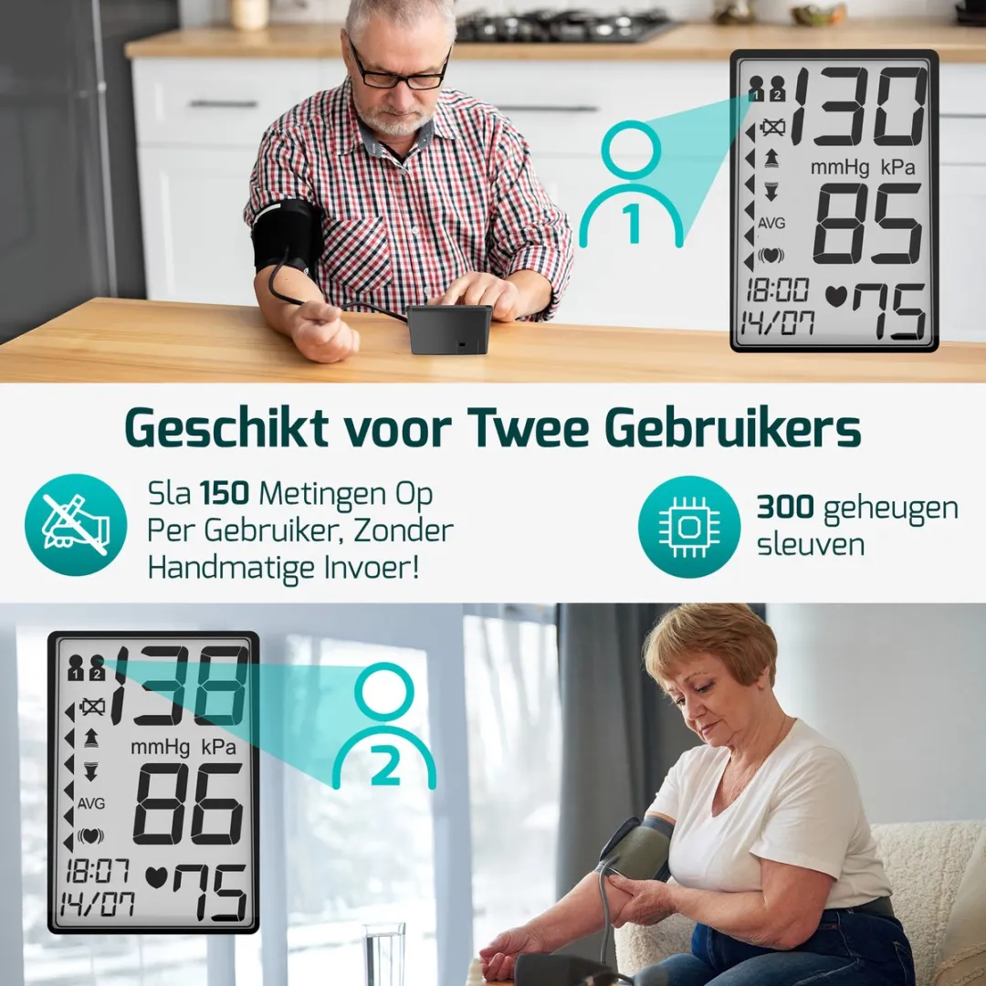 FITAGE Bloeddrukmeter aanbevolen door Hartstichting - Hartslagmeter met Voorleesfunctie NL - Blood Pressure Monitor - Medische Bloeddrukmeters Bovenarm Zwart