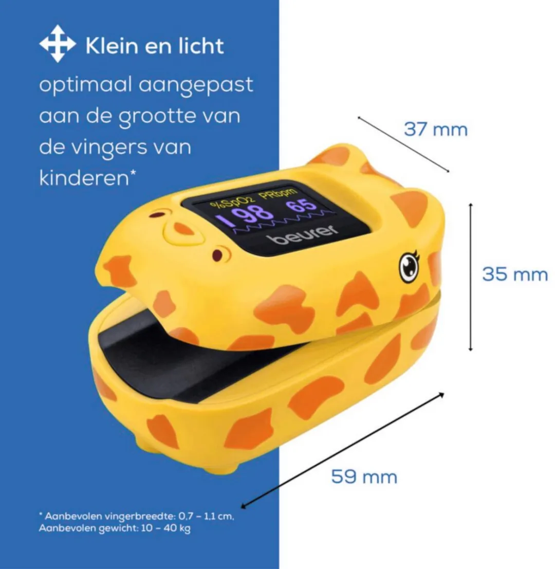 Beurer PO 13 Kids Pulsoximeter - Geel