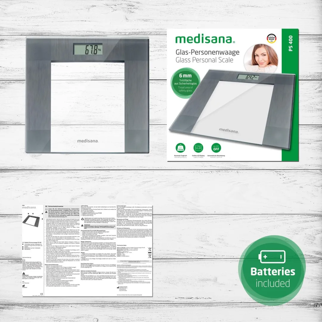 Medisana PS 400 Personenweegschaal - 150 kg - Grijs/Wit