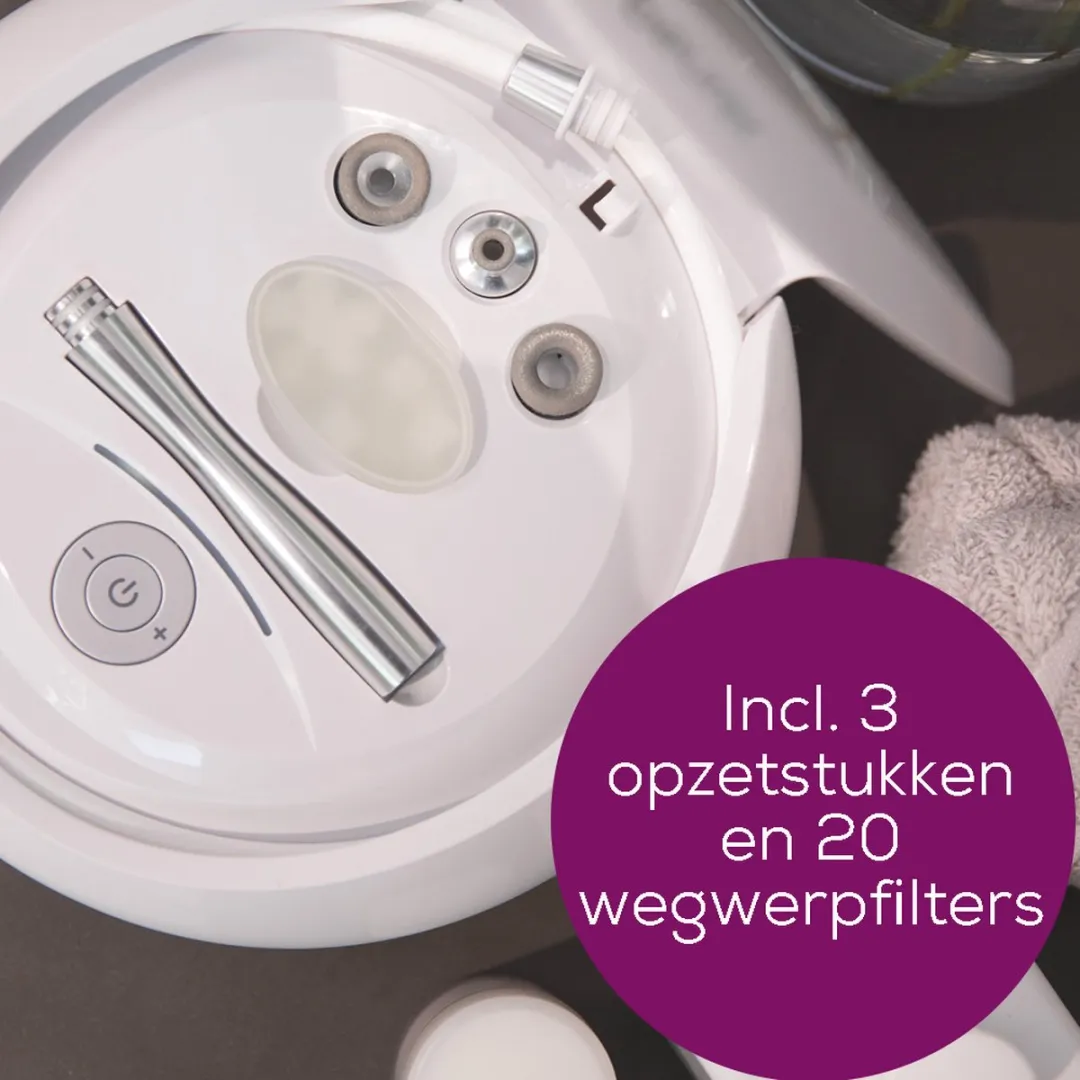 Beurer FC 100 Pura Derma Peel Gezichtsborstel - 3 Koppen - 5 Standen - Wit