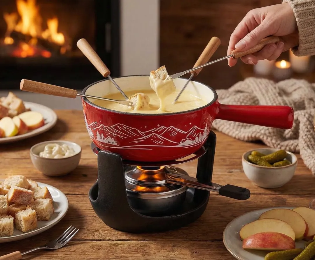 Cosy&Trendy Aspen Fondueset - Rood - 4 Personen