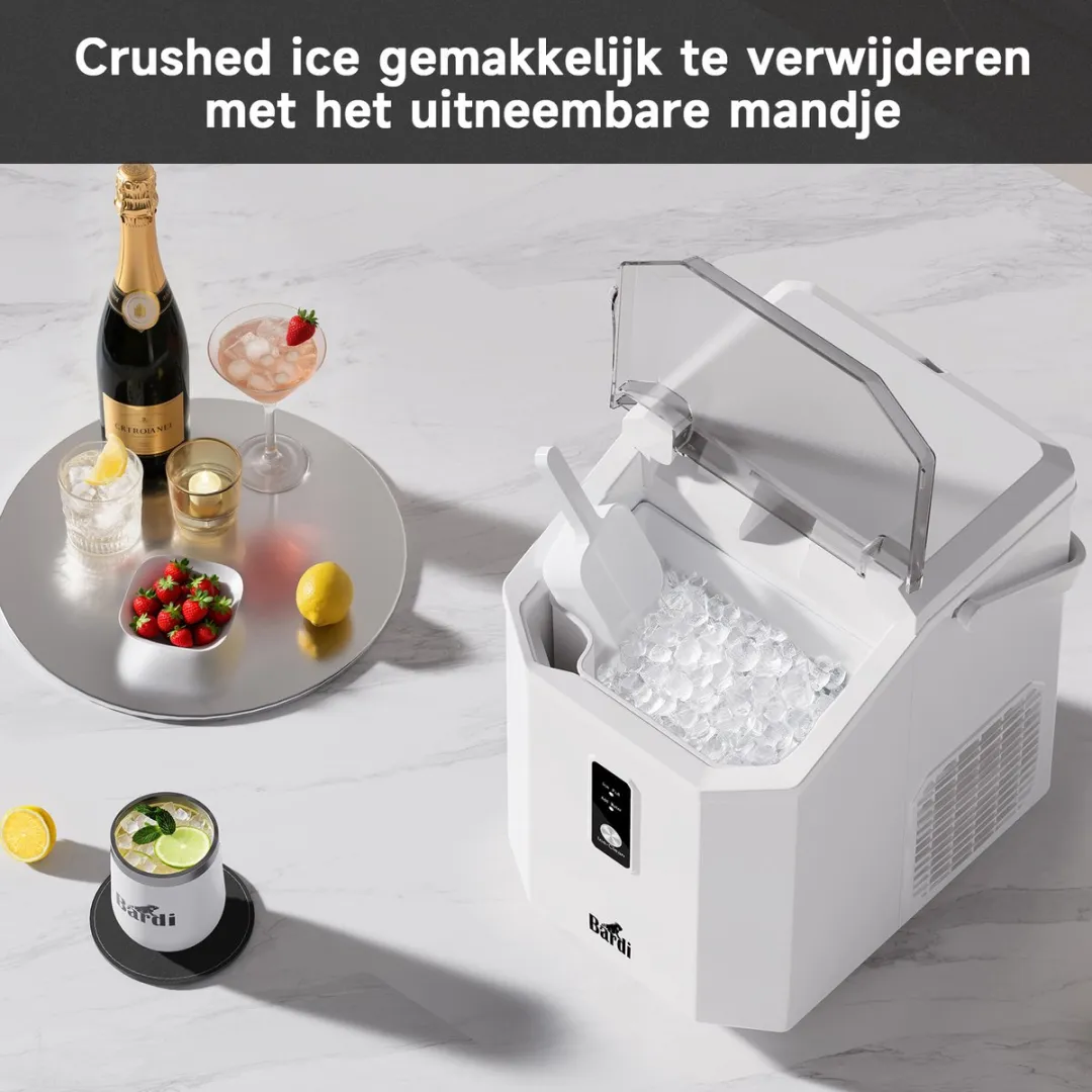 Bardi Nugget IJsblokjesmachine 1,1L - Vierkant - Wit