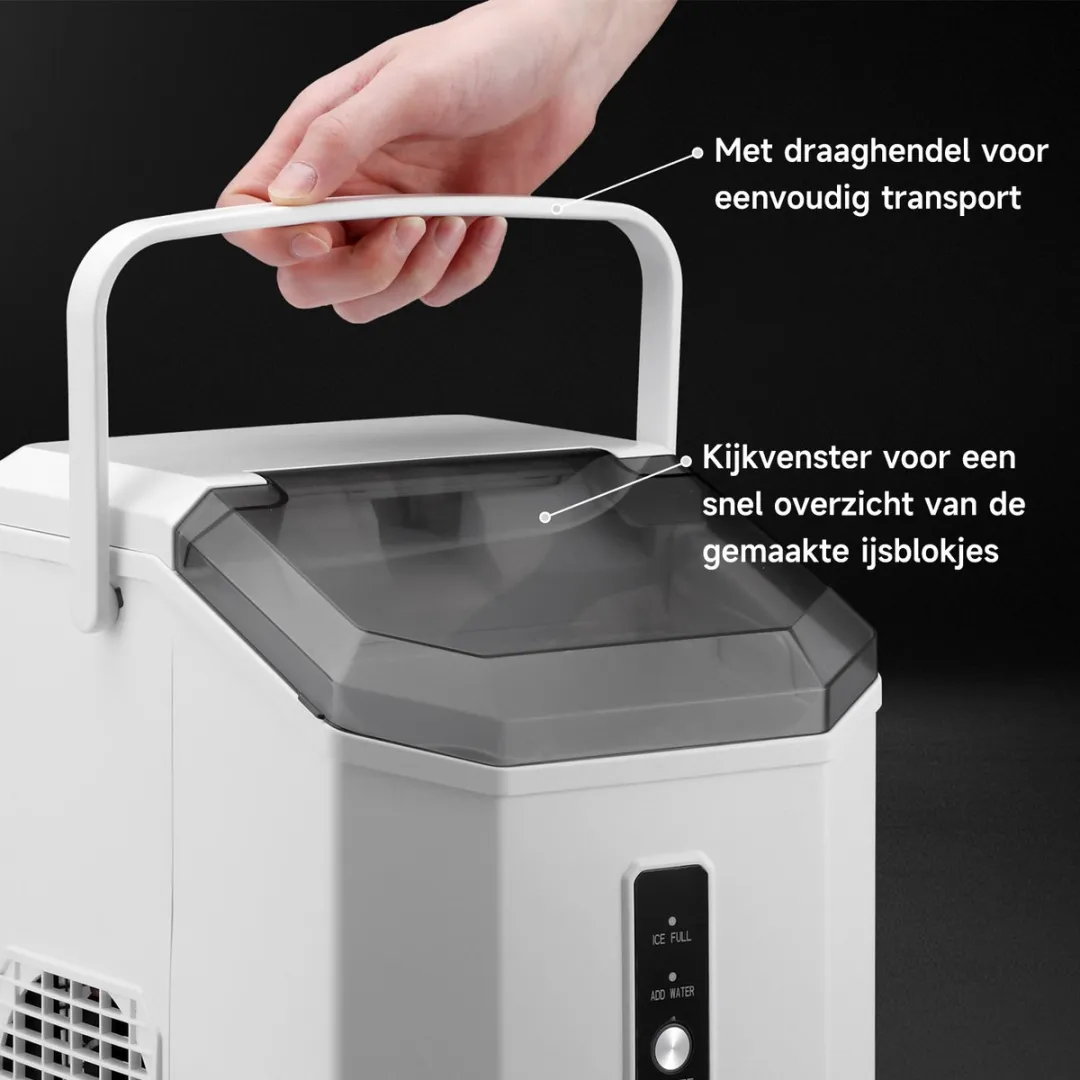 Bardi Nugget IJsblokjesmachine 1,1L - Vierkant - Wit