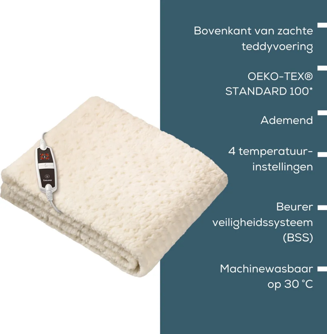 Beurer UB 53 Elektrische Onderdeken 150x80cm - 60W - Wit
