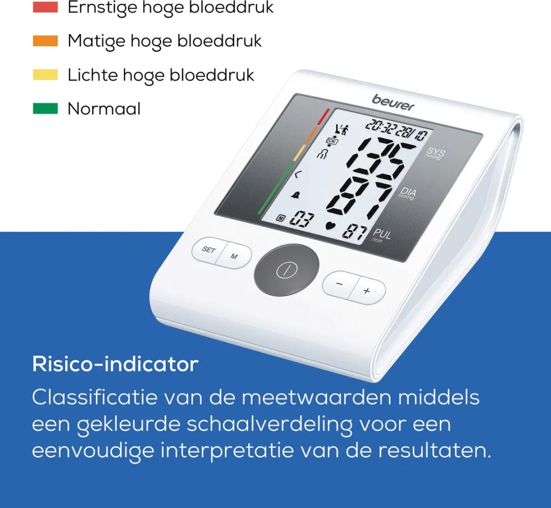 Beurer BM 28 Bloeddrukmeter - Bovenarm 22-42cm - 120 Metingen - 4 Gebruikers