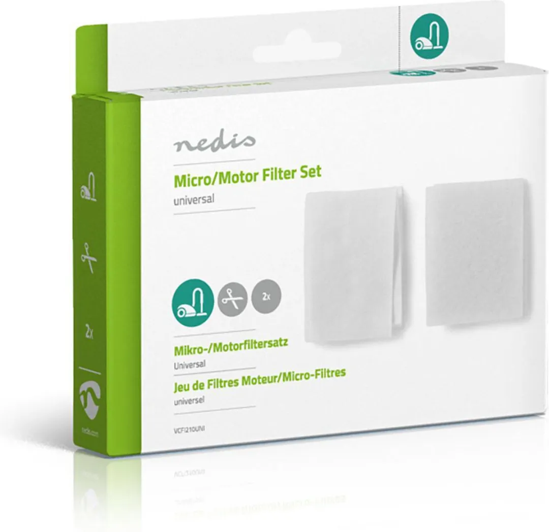 Nedis VCFI210UNI Stofzuigerfilters - Microfilter & Motorfilter - Wit
