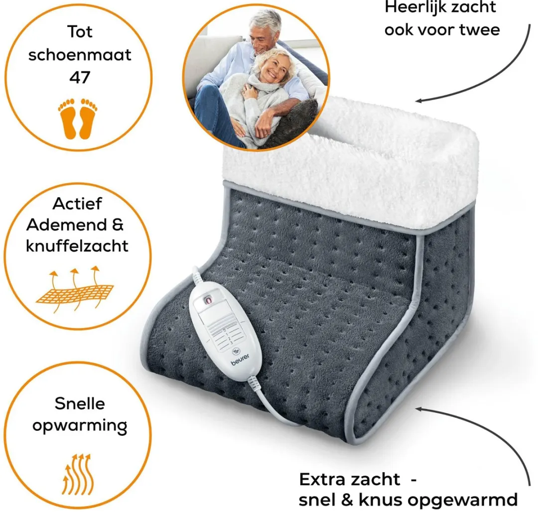 Beurer FW 20 Voetenwarmer 3 Warmtestanden - Maat 47 Grijs