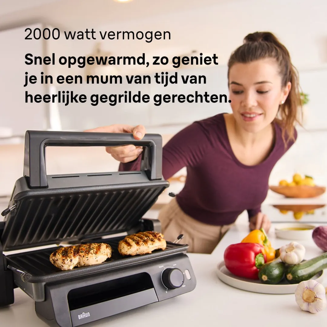 Braun MultiGrill 5 CG5033 Contactgrill - 2000W - 2 Platen