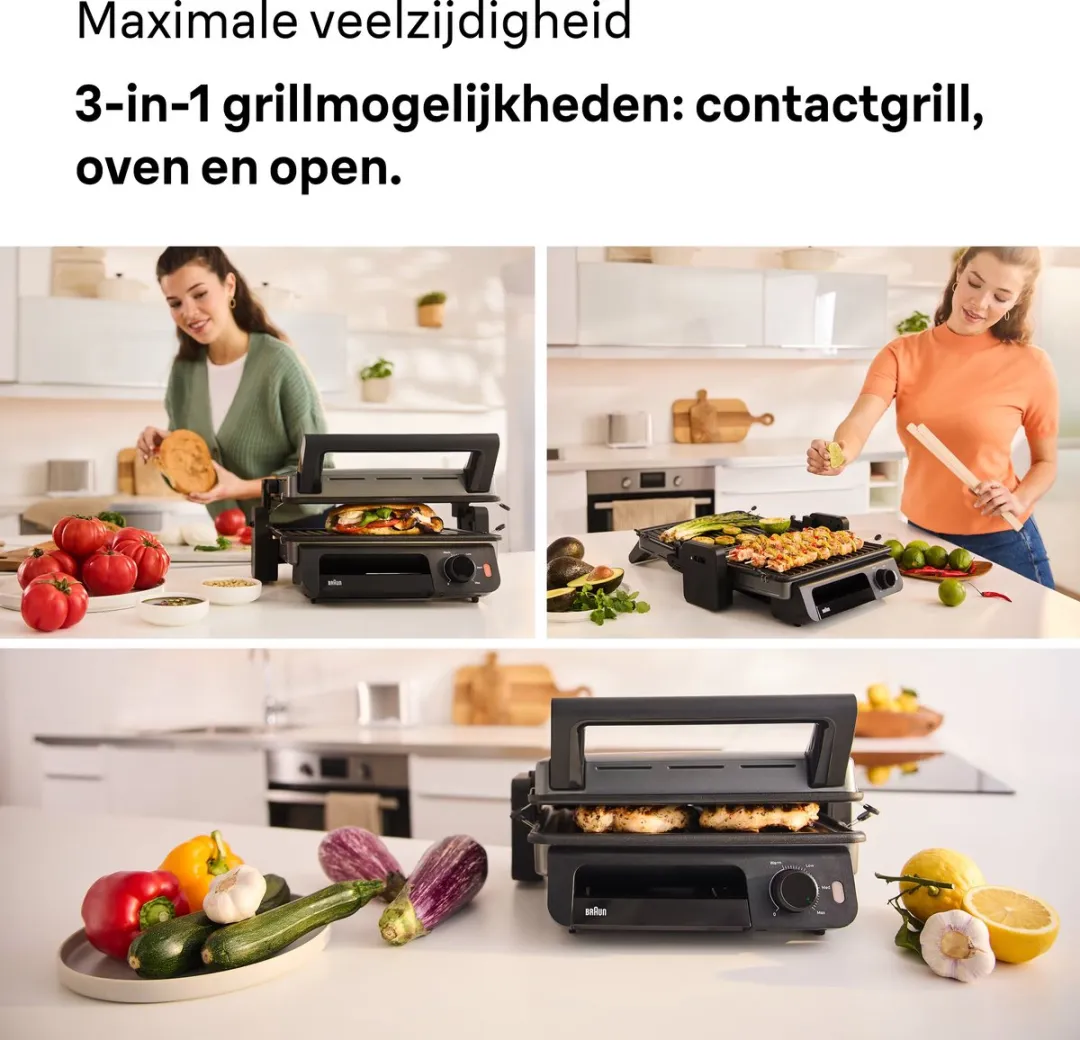 Braun MultiGrill 5 CG5033 Contactgrill - 2000W - 2 Platen