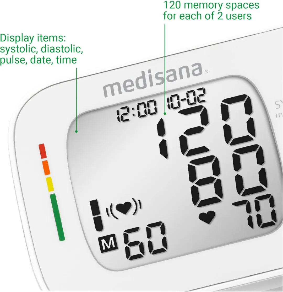 Medisana BW 335 Polsbloeddrukmeter - 2 Personen - 120 Metingen - Wit/Grijs