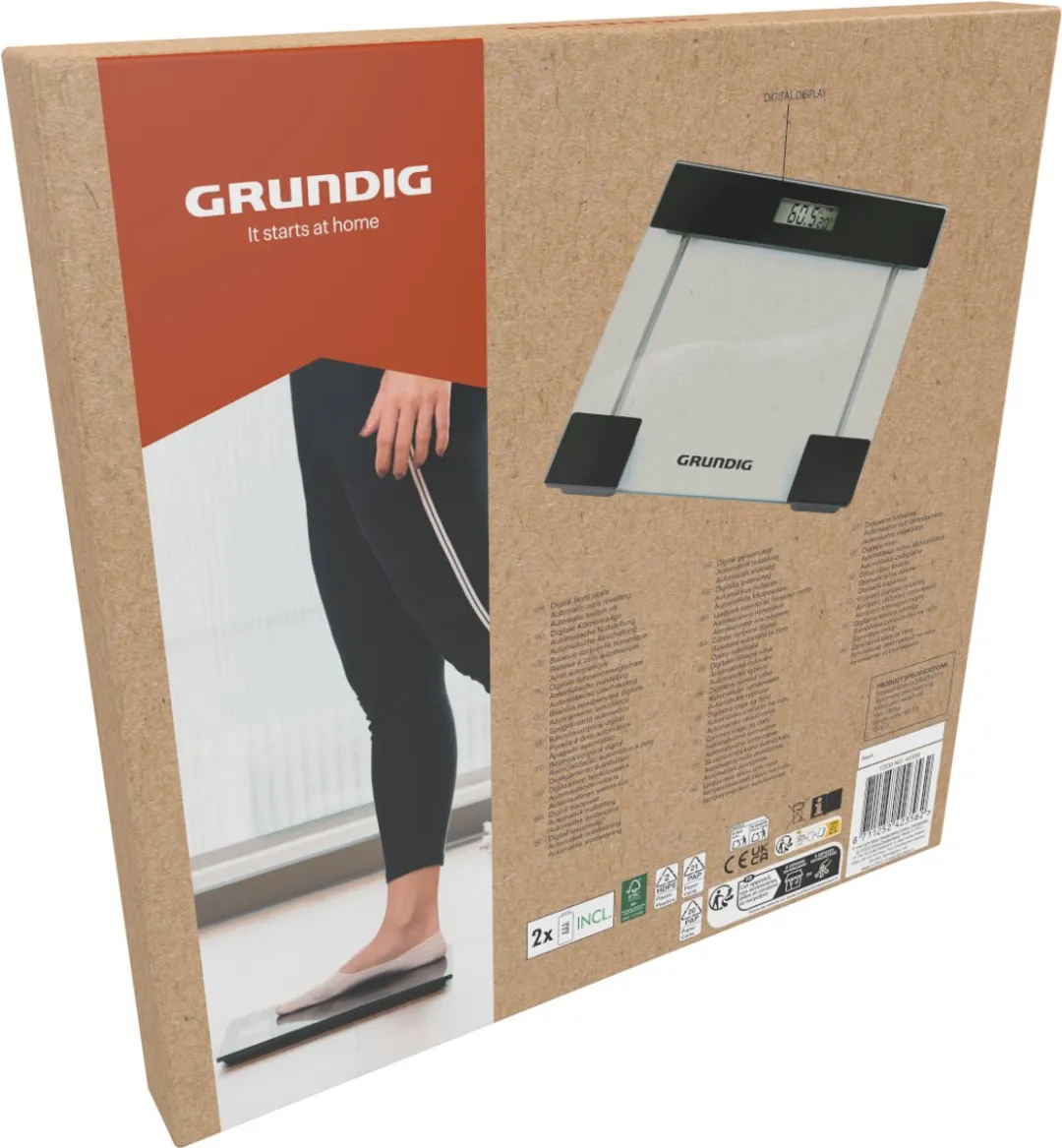 Grundig Personenweegschaal 180kg - LCD Display - Temperatuurweergave
