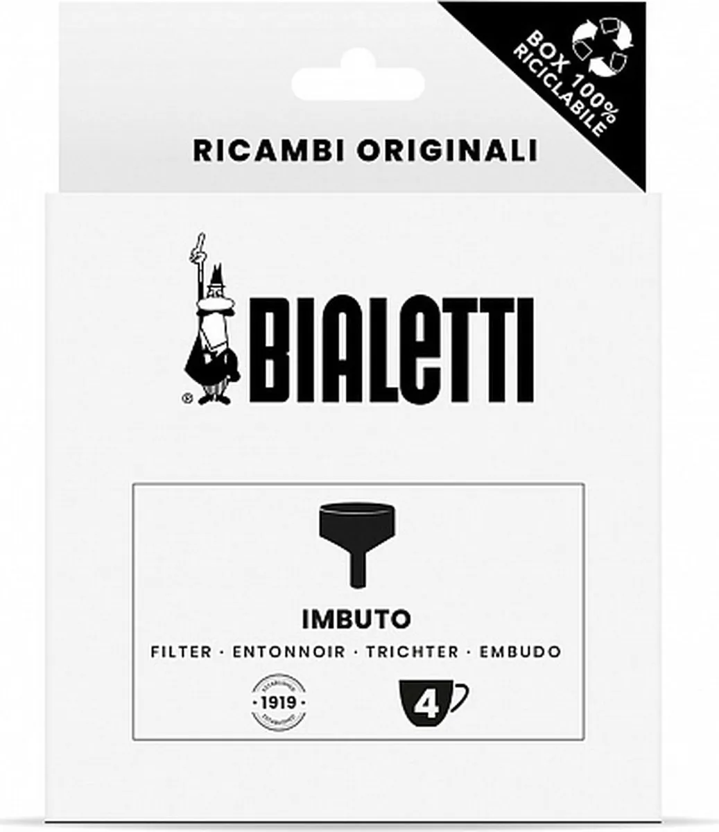 Bialetti Moka Inductie 4 Kops Funnel - RVS