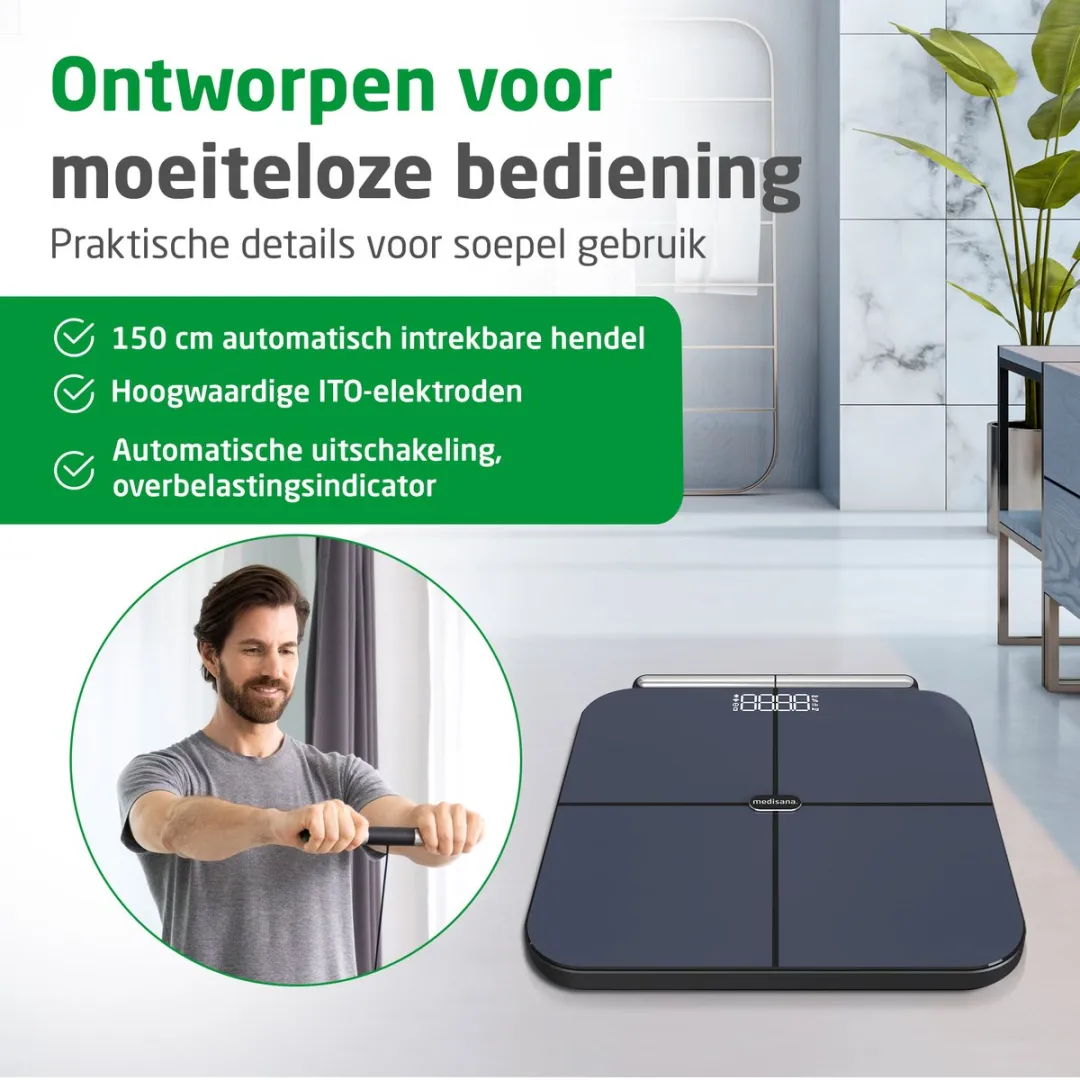 Medisana BS 850 Lichaamsanalyse Weegschaal - 180kg - Grijs