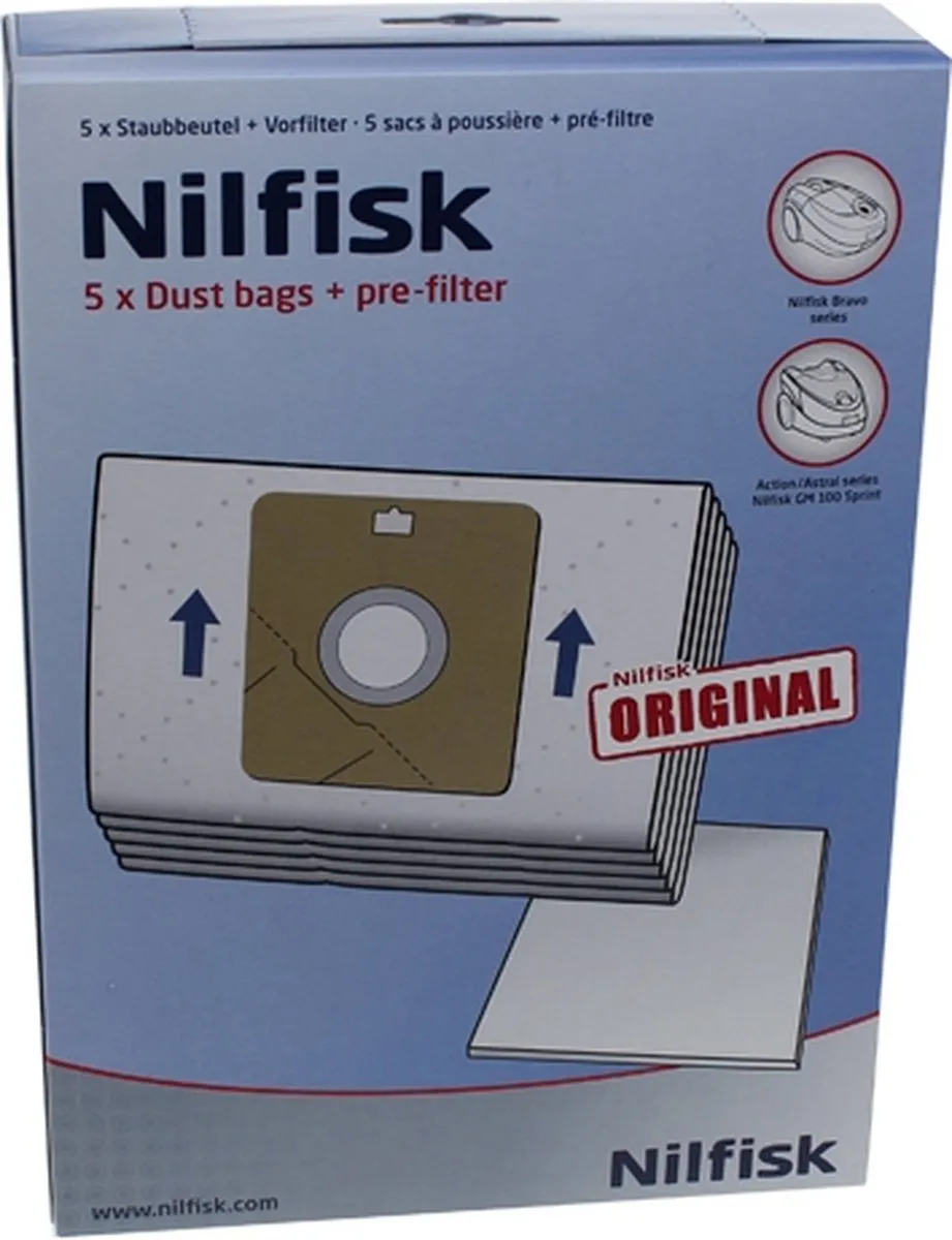 Nilfisk Bravo Stofzakken - 5 Stuks